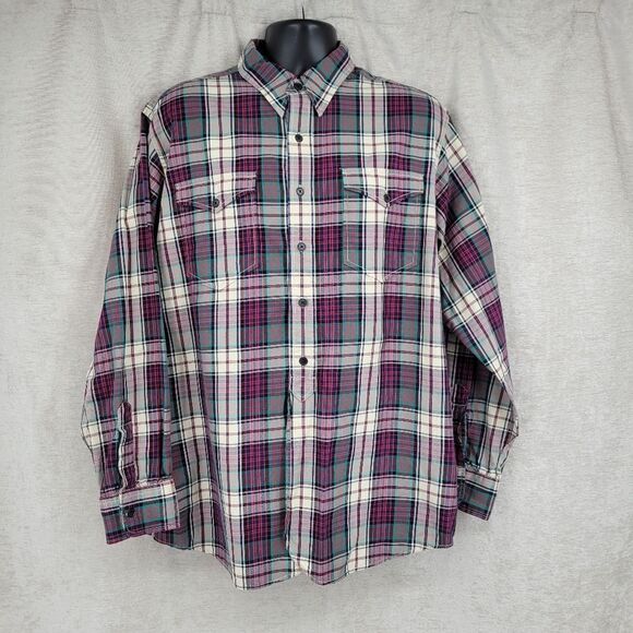 Polo Ralph Lauren Vintage Plaid Woodsman Work Shirt Long Sleeve Button Down - Picture 2 of 7